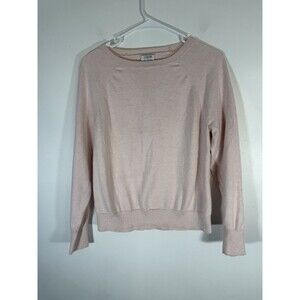 J Crew Women’s Raglan Crewneck Cashmere Cotton Sweater Top Light Pink Size S